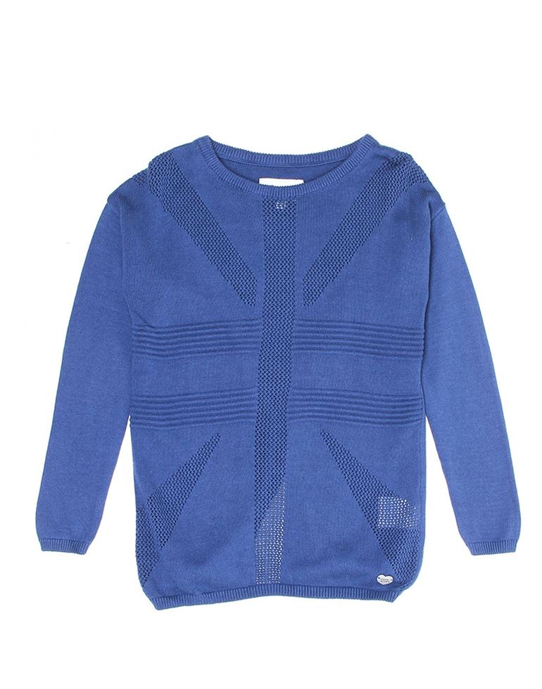 Pepe Jeans Girls Graphic Print Blue Sweater